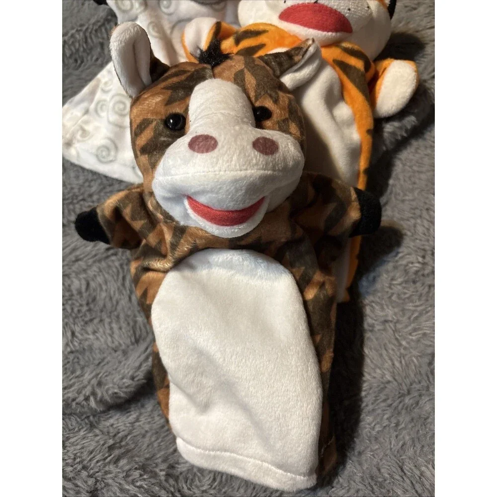 Melissa & Doug Palace Pals Hand Puppets,Set of 3 Horse Tiger Sheep Toddler Play